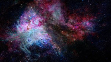 Nebula ve galaksiler uzayda. Bu görüntünün elementleri NASA tarafından desteklenmektedir.