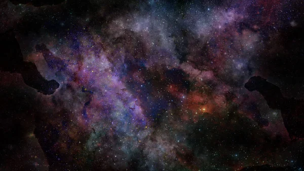 Звездное глубокое космическое пространство - туманность и галактика — стоковое фото