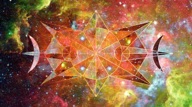 Soyut cosmos geometrik arka plan. Bu görüntü kürk unsurları