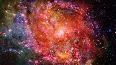 Karanlık uzayda nebula ve galaksiler. Bu görüntünün elementleri NASA tarafından desteklenmektedir.