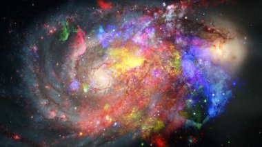 Nebula ve galaksi uzayda. Bu görüntünün elementleri NASA tarafından desteklenmektedir.