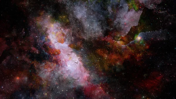 Campo estelar y nebulosa en el espacio profundo. Elementos de esta imagen proporcionados por la NASA. — Foto de Stock