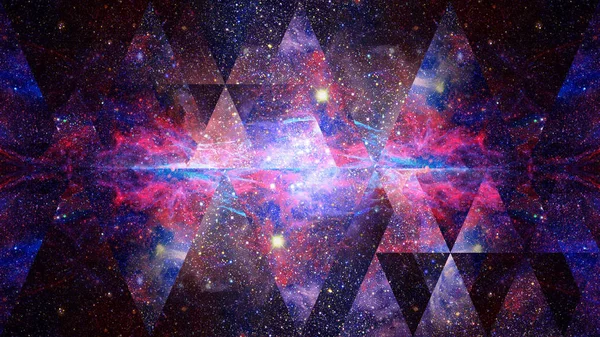 Nebula space och sakral geometri. Delar av denna bild från Nasa. — Stockfoto