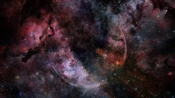 Föld és galaxisok az űrben. A kép elemeit a NASA bocsátotta rendelkezésre. — Stock Fotó