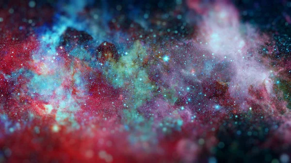 Colored nebula and open cluster of stars in the universe. — Stock Photo, Image