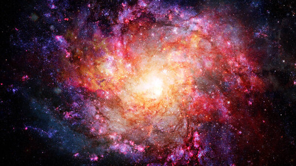 Nebula and spiral galaxies in space. Elements of this image furn