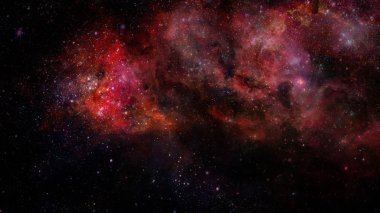 Karanlık uzayda nebula ve galaksiler. Bu görüntünün elementleri NASA tarafından desteklenmektedir.