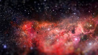 Karanlık uzayda nebula ve galaksiler. Bu görüntünün elementleri NASA tarafından desteklenmektedir.