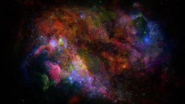 Nebula ve galaksi uzayda. Bu görüntünün elementleri NASA tarafından desteklenmektedir.