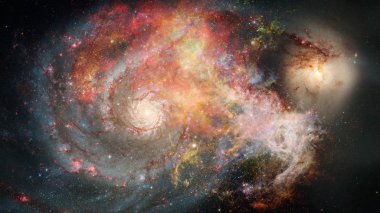 Nebula ve galaksi uzayda. Bu görüntünün elementleri NASA tarafından desteklenmektedir.