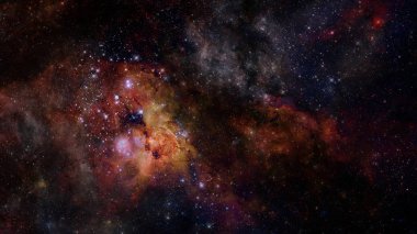 Yıldızlı ve nebulalı gece gökyüzü. Bu görüntünün elementleri NASA tarafından desteklenmektedir.