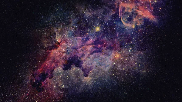 Nebulosa och stjärnor i rymden, mystiskt universum. — Stockfoto