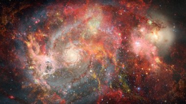 Yıldızlı derin uzay - Bulutsusu ve galaksi