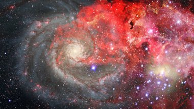 Bilimsel arka plan - galaxy ve boşluk bulutsu. Nasa tarafından döşenmiş bu görüntü unsurları