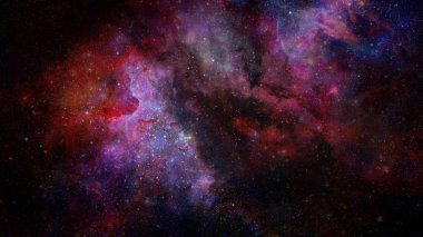 Renkli Bulutsusu ve evrendeki yıldızların açık yıldız kümesi. Nasa tarafından döşenmiş bu görüntü unsurları.