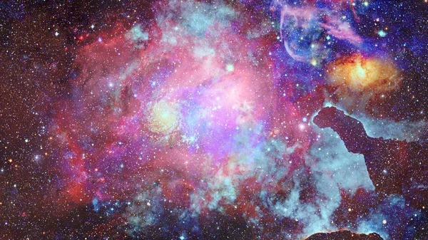 Färgade Nebula Och Öppna Kluster Stjärnor Universum Delar Denna Bild — Stockfoto