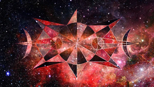 Fondo geométrico abstracto del cosmos. Elementos de esta imagen proporcionados por la NASA . — Foto de Stock