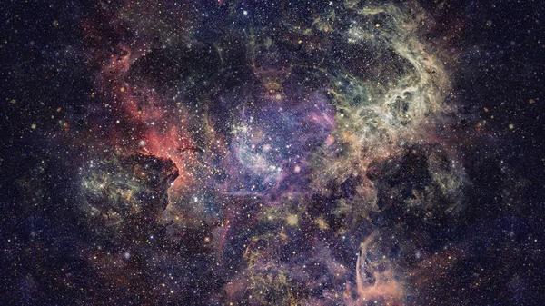 Nevel en sterren in de diepe ruimte, mysterieus universum. — Stockfoto