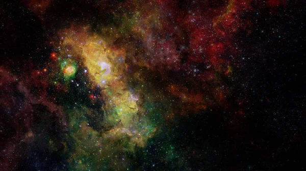 Soyut Parlak Renkli Evren Gökkuşağı Renkleri Bulutsusu Gece Yıldızlı Gökyüzü — Stok fotoğraf