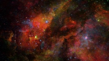 Nebula ve galaksiler uzayda. Bu görüntünün elementleri NASA tarafından desteklenmektedir.