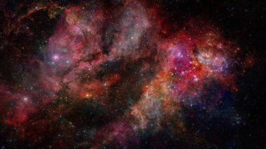 Nebula ve galaksiler uzayda. Bu görüntünün elementleri NASA tarafından desteklenmektedir.