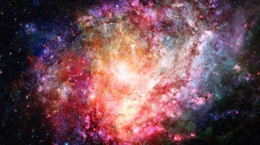 Nebula ve galaksiler uzayda. Bu görüntünün elementleri NASA tarafından desteklenmektedir.