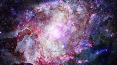 Güzel nebula ve galaksi. Bu görüntünün elementleri NASA tarafından desteklenmektedir.