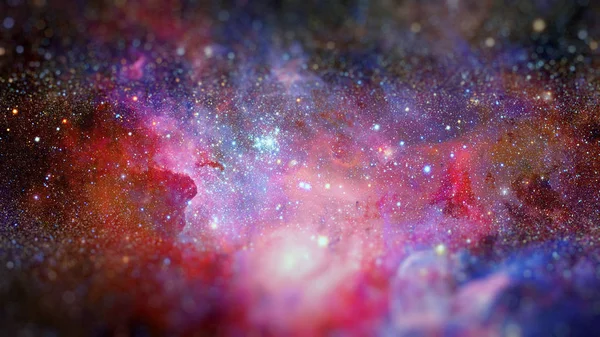 Colored Nebula Open Cluster Stars Universe Science Fiction Art Small — Stock Photo, Image