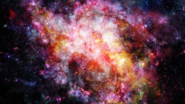 Patlama süpernova. Parlak yıldız bulutsu. Uzak galaksi. Yeni yıl havai fişekler. Soyut resim. Nasa tarafından döşenmiş bu görüntü unsurları.