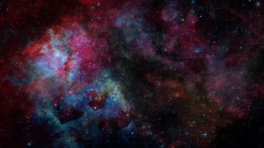 Renkli Bulutsusu ve evrendeki yıldızların açık yıldız kümesi. Nasa tarafından döşenmiş bu görüntü unsurları.