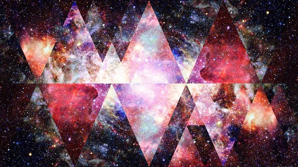 Universe Nebula Galaxy Sacred Geometry Collage Abstract Outer Space Elements — Stock Photo, Image