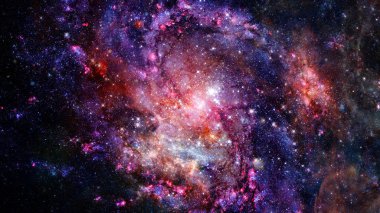 Kozmik gökada Bulutsusu, stardust ve parlak parlayan yıldızlar arka plan. Nasa tarafından döşenmiş bu görüntü unsurları.