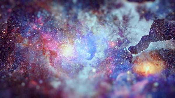 Χρωματιστά Νεφέλωμα Και Ανοικτό Σμήνος Των Άστρων Στο Σύμπαν Επιστημονικής — Φωτογραφία Αρχείου