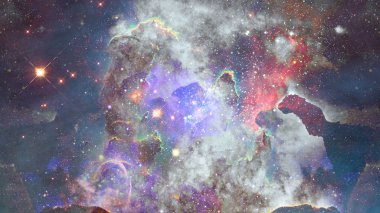 Nebula ve galaksi uzayda. Bu görüntünün elementleri NASA tarafından desteklenmektedir.