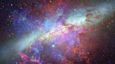 Galaksi ve nebula. Bu görüntünün elementleri NASA tarafından desteklenmektedir
