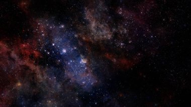 Karanlık nebula ve uzayda yıldızlar. Bu görüntünün elementleri NASA tarafından desteklenmektedir.