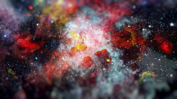 Grupo Estrellas Masivas Brillantes Nebulosa Arte Ciencia Ficción Con Pequeño — Foto de Stock