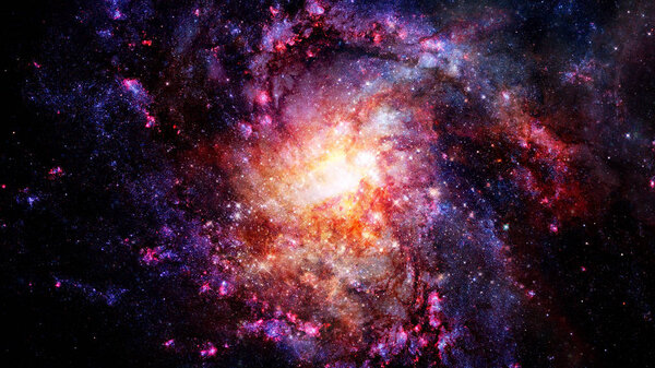 Glowing spiral galaxy. Elements of this Image furnished by NASA.