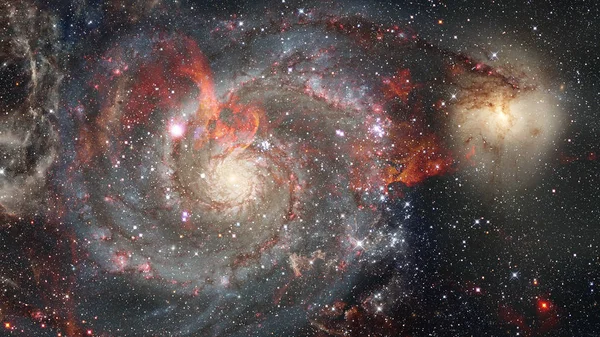 Natthimmel Med Stjärnor Och Nebulosa Delar Denna Bild Tillhandahålls Nasa — Stockfoto