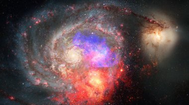 Nebula ve galaksi uzayda. Bu görüntünün elementleri NASA tarafından desteklenmektedir.