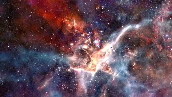 Karanlık nebula ve uzayda yıldızlar. Bu görüntünün elementleri NASA tarafından desteklenmektedir. — Stok fotoğraf