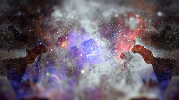 Mgławica i galaktyka w kosmosie. Elementy tego obrazu dostarczone przez NASA. — Zdjęcie stockowe