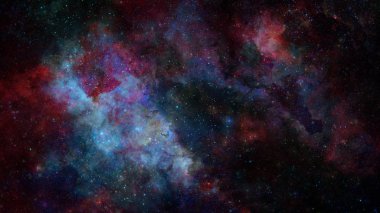 Nebula ve açık küme evrende. NASA tarafından desteklenen bu görüntünün ögesi