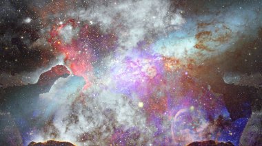 Nebula ve galaksi uzayda. Bu görüntünün elementleri NASA tarafından desteklenmektedir.