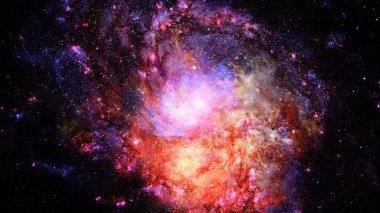 Nebula ve galaksi uzayda. Bu görüntünün elementleri NASA tarafından desteklenmektedir.