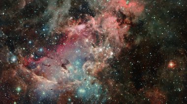 Yüksek tanımlı yıldız alanı, gece gökyüzü uzayı. Uzaydaki bulutsu ve galaksiler