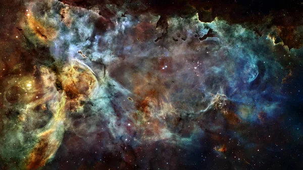 Fondo científico astronómico, nebulosa y estrellas en el espacio profundo — Foto de Stock