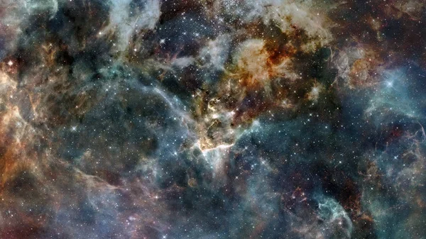 Nebulosa colorata e ammasso aperto di stelle nell'universo. — Foto Stock