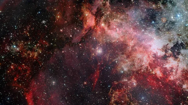 Kolorowa mgławica i otwarta gromada gwiazd we wszechświecie. — Zdjęcie stockowe