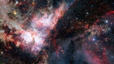 Nebula ve yıldızlı sonsuz uzay arkaplanı.